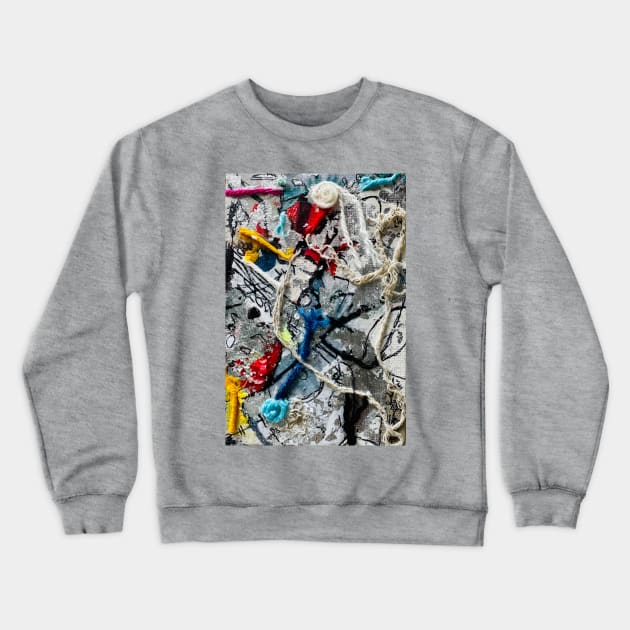 Abstract Mondrian Mixed Media Artwork Crewneck Sweatshirt by MIMINIMO